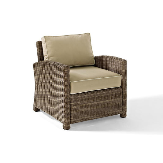 Bradenton Outdoor Wicker Armchair Sand/Weathered Brown