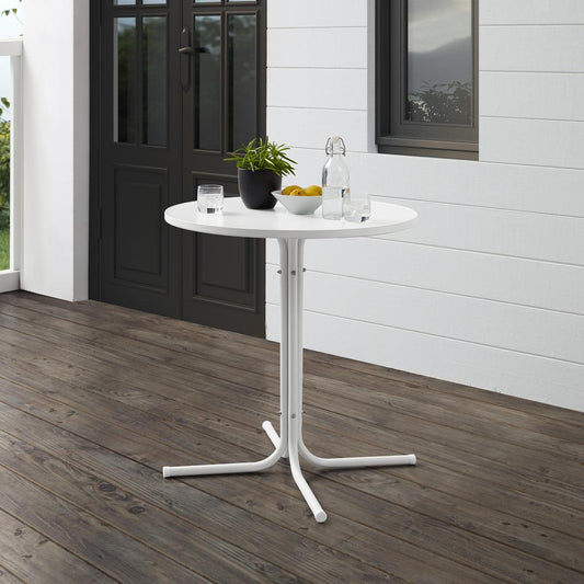 Griffith Outdoor Metal Bistro Table White Satin