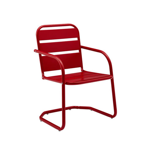 Brighton 2Pc Outdoor Metal Armchair Set Red - 2 Chairs