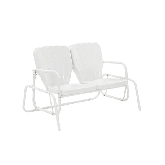 Ridgeland Outdoor Metal Loveseat Glider White Gloss