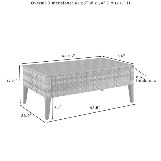 Prescott Outdoor Wicker Coffee Table Brown