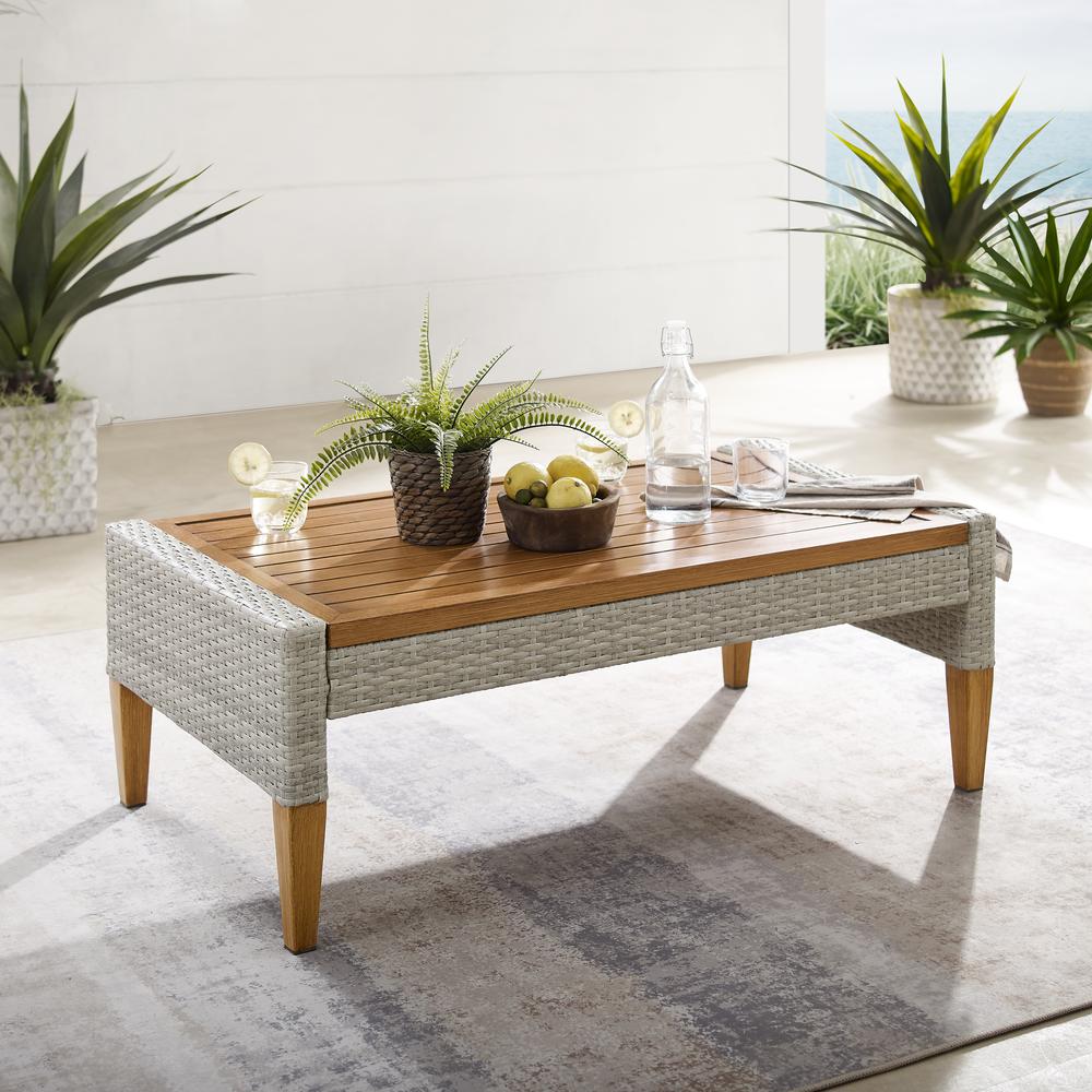 Capella Outdoor Wicker Coffee Table Gray/Acorn