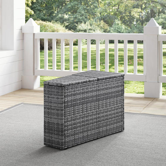 Catalina Outdoor Wicker Arm Table Gray