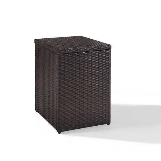 Palm Harbor Outdoor Wicker Rectangular Side Table Brown