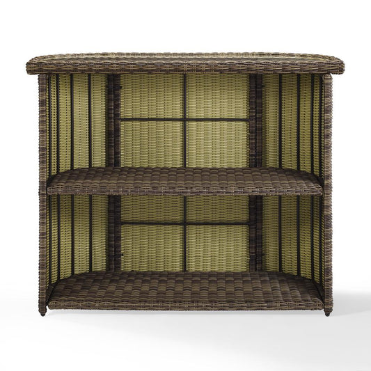 Bradenton Outdoor Wicker Bar Weathered Brown