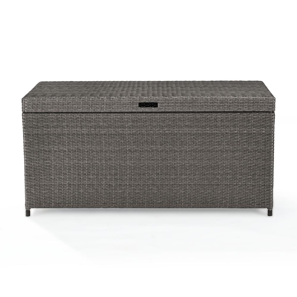 Palm Harbor Outdoor Wicker Storage Bin Weathered Gray