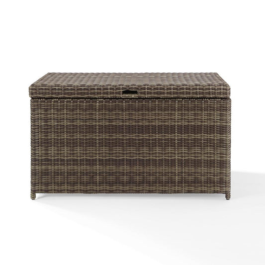 Bradenton Outdoor Wicker Storage Bin Weathered Brown