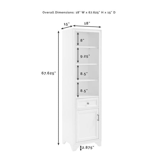 Tara 4Pc Entryway Set Distressed White - 2 Hall Trees & 2 Linen Cabinets