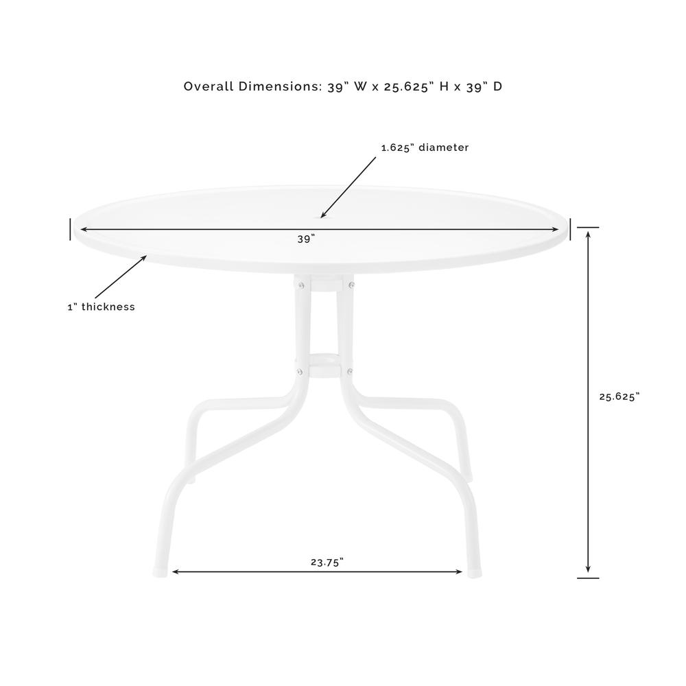 Ridgeland 5Pc Outdoor Metal Dining Set Turquoise Gloss /White Satin - Dining Table & 4 Chairs