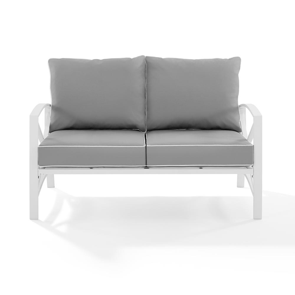 Kaplan Outdoor Metal Loveseat Gray/White