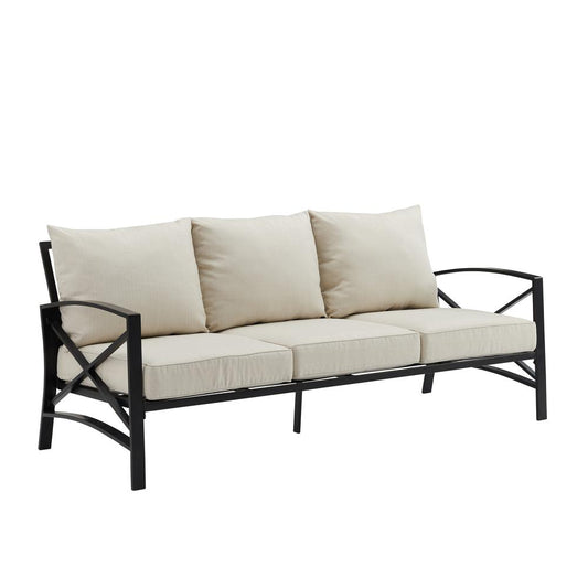 Kaplan Outdoor Metal Sofa Oatmeal/Oil Rubbed Bronze