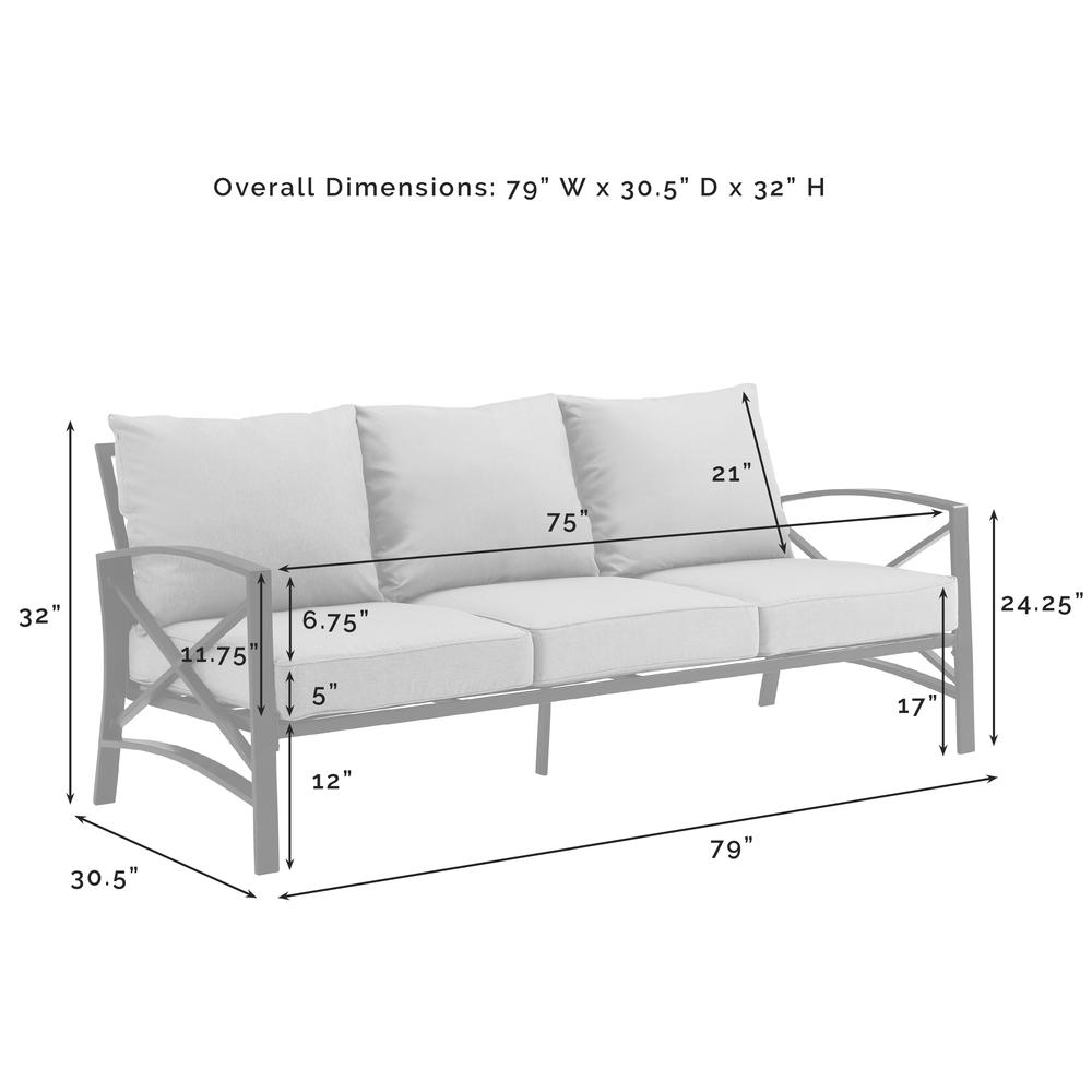 Kaplan 3Pc Outdoor Metal Sofa Set Mist/Oil Rubbed Bronze - Sofa & 2 Arm Chairs