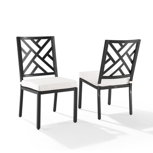 Locke 2Pc Outdoor Metal Dining Chair Set