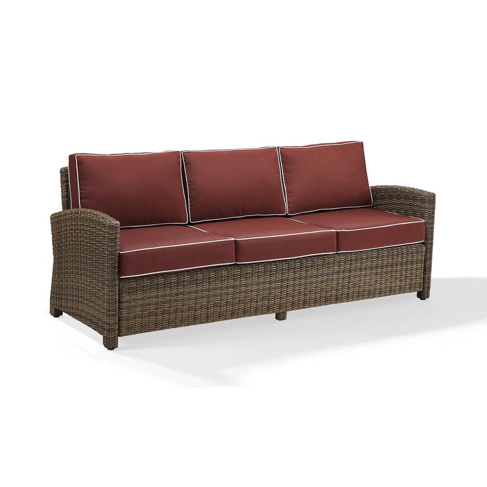 Bradenton Outdoor Wicker Sofa Sangria/Weathered Brown