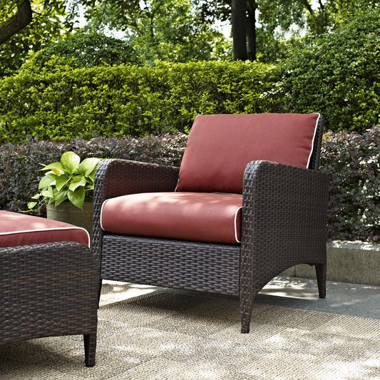 Kiawah Outdoor Wicker Armchair Sangria/Brown