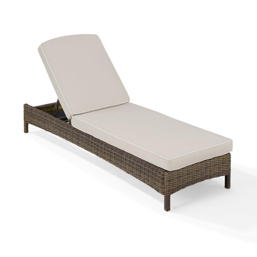 Bradenton Outdoor Wicker Chaise Lounge Sand/Weathered Brown