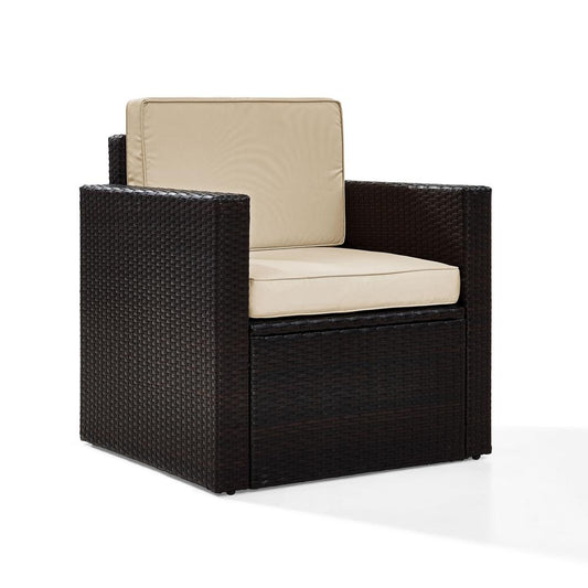 Palm Harbor Outdoor Wicker Armchair Sand/Brown