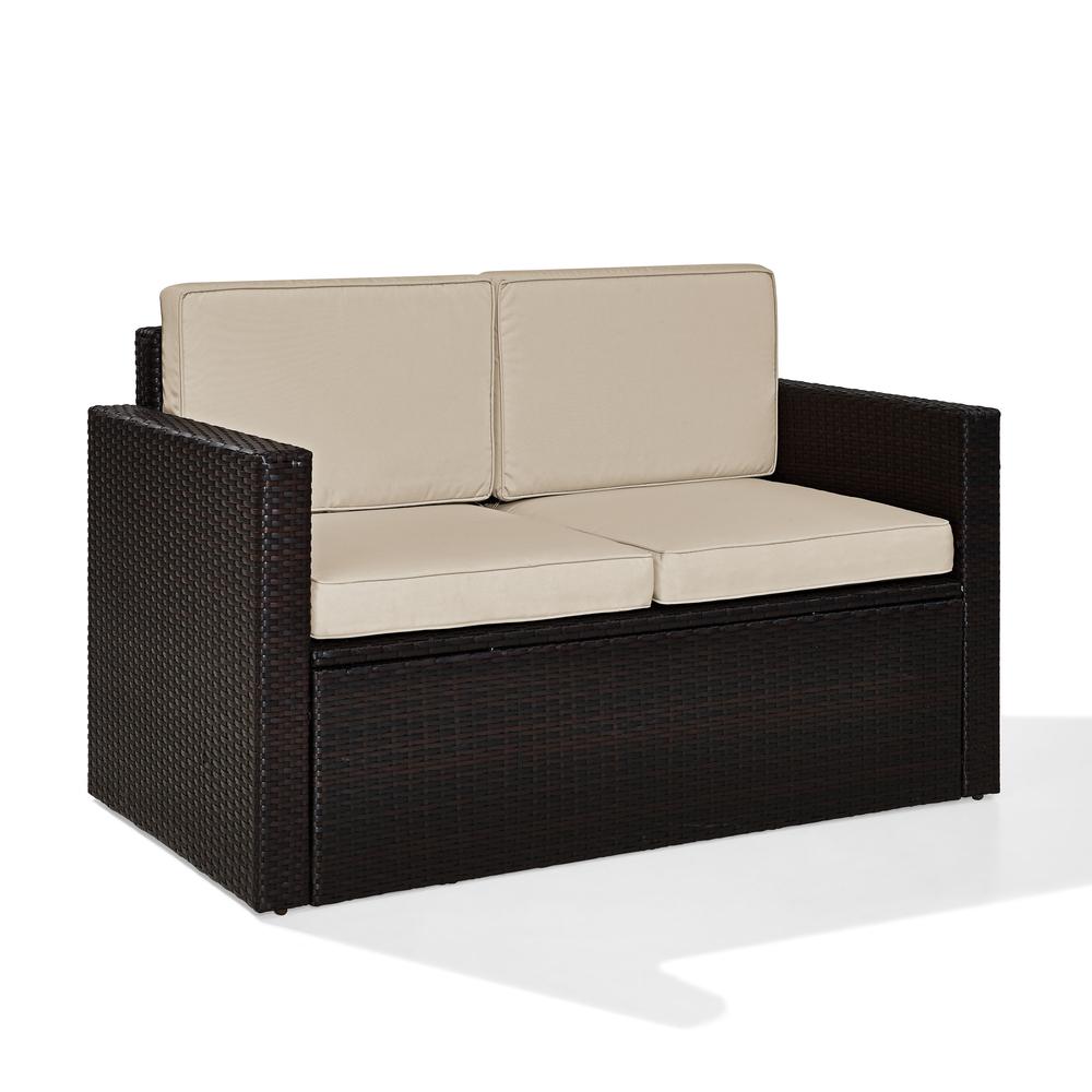 Palm Harbor Outdoor Wicker Loveseat Sand/Brown