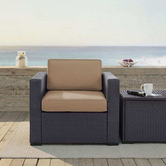 Biscayne Outdoor Wicker Armchair Mocha/Brown