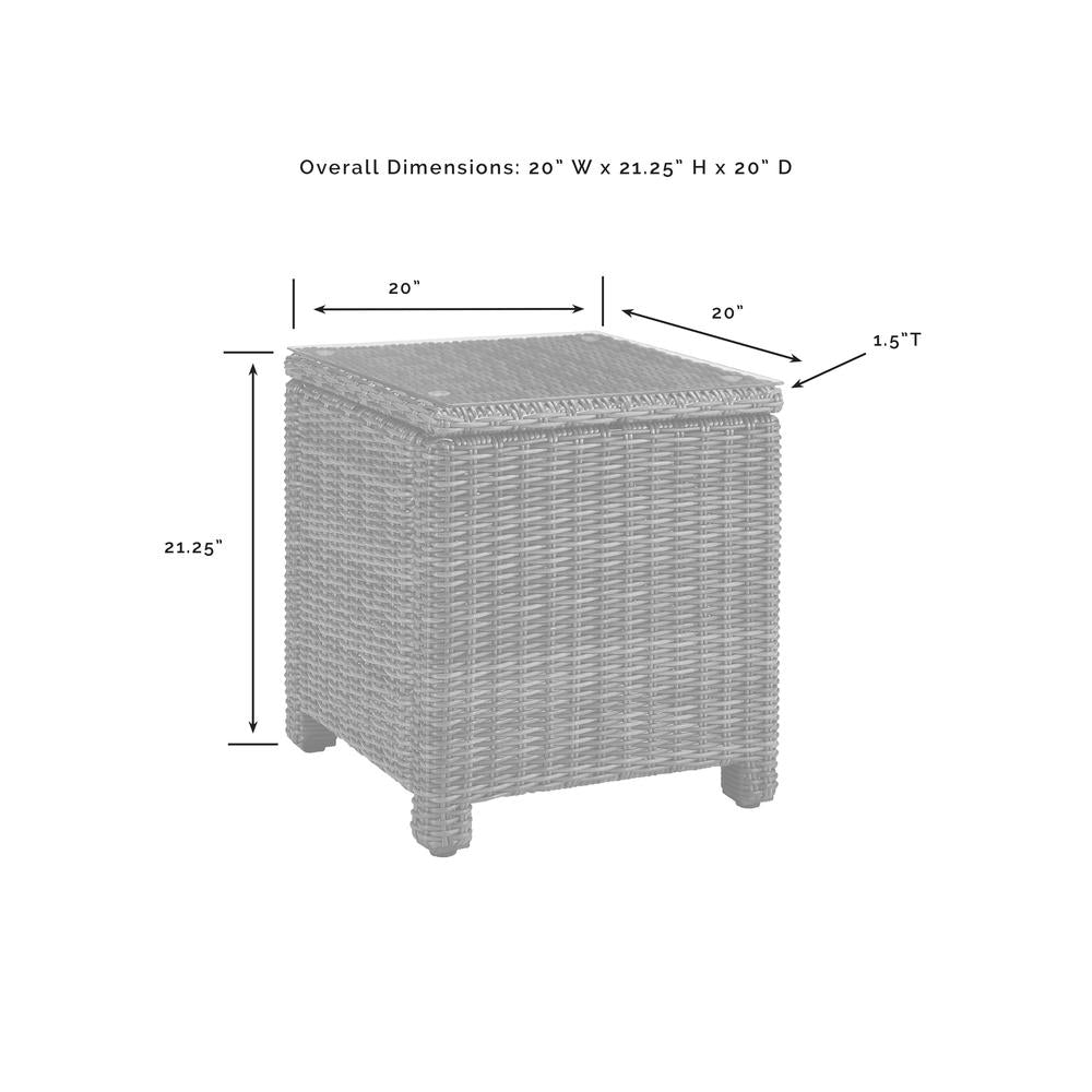 Bradenton 7Pc Outdoor Wicker Sofa Set Gray - Sofa, Coffee Table, Side Table, 2 Armchairs & 2 Ottomans