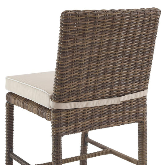 Bradenton 7Pc Outdoor Wicker Dining Set Sand/Weathered Brown - Dining Table & 6 Dining Chairs