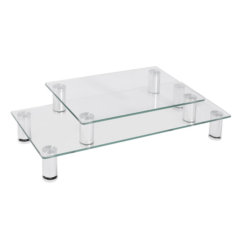 Furinno Barrow 2-Tier Monitor Stand, Clear, FCM1820-03