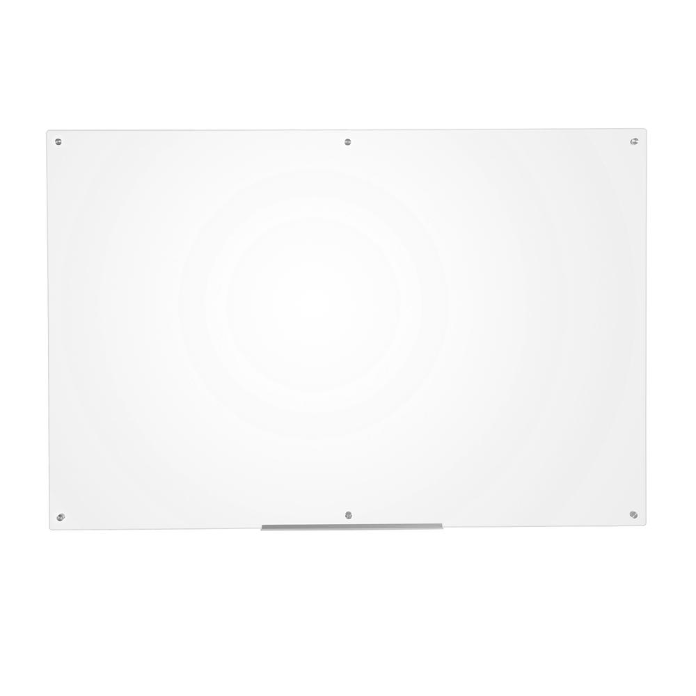 Furinno Eddington Glass Dry Erase Board with Marker Tray, 39 x 59 Inches, Clear