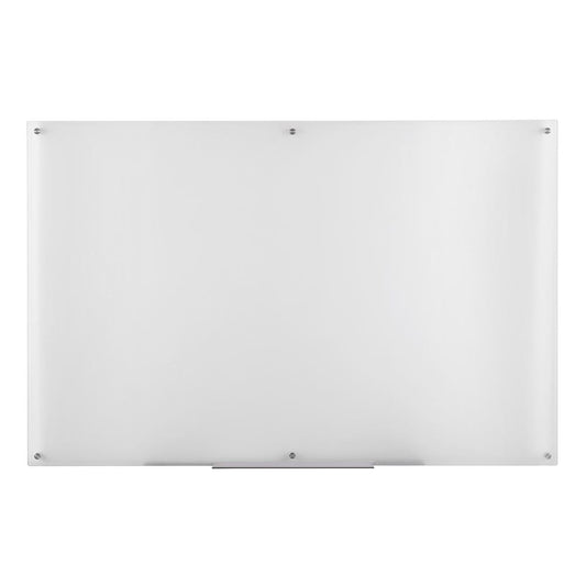 Furinno Eddington Glass Dry Erase Board with Marker Tray, 39 x 59 Inches, Fog