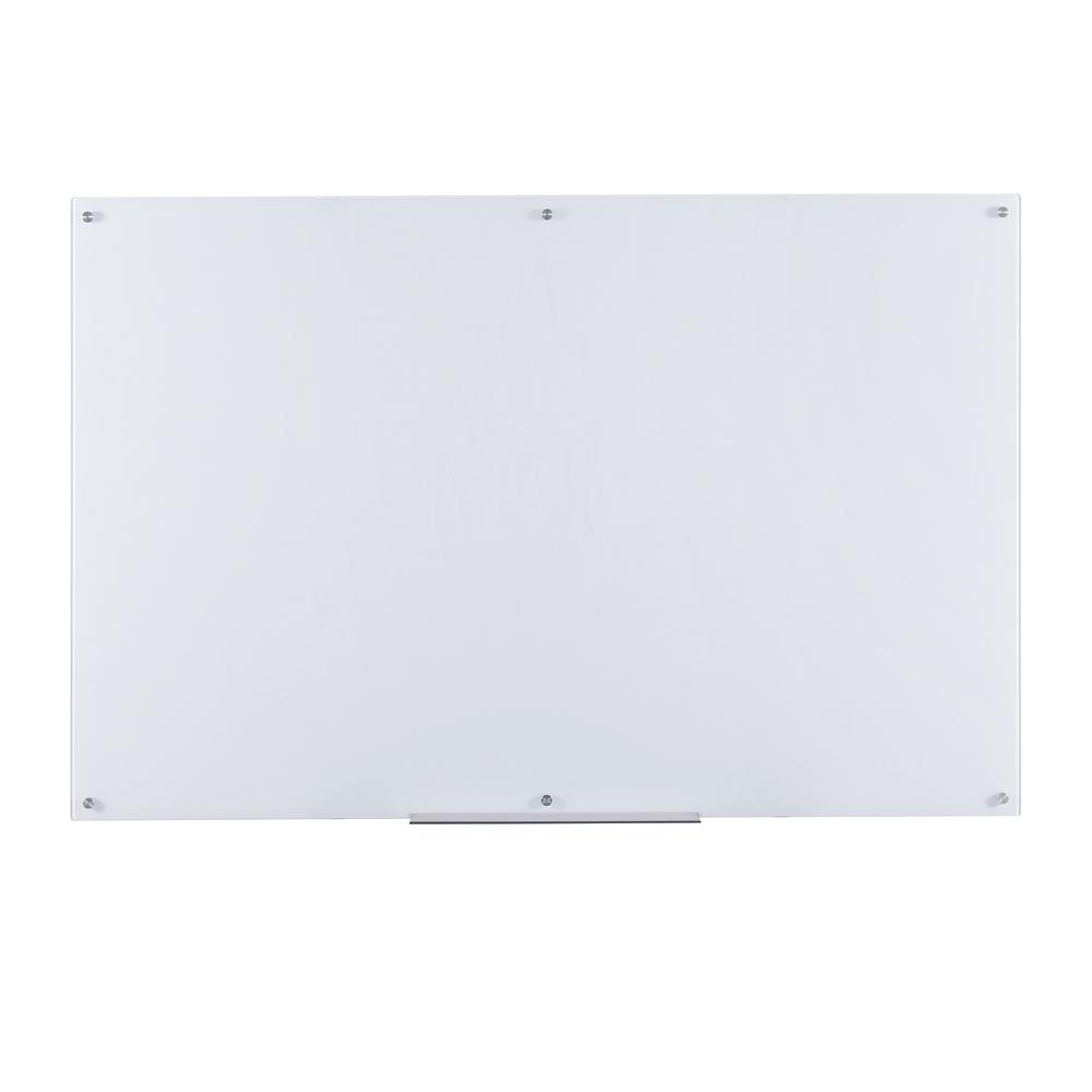 Furinno Eddington Glass Dry Erase Board with Marker Tray, 39 x 59 Inches, White