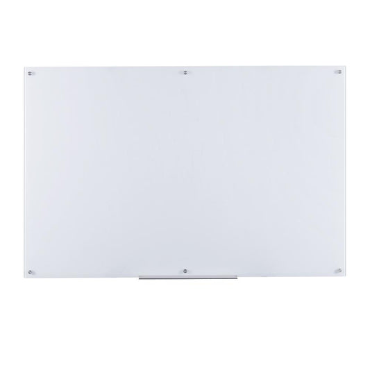 Furinno Eddington Glass Dry Erase Board with Marker Tray, 39 x 59 Inches, White