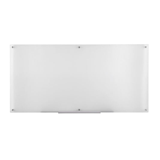 Furinno Eddington Glass Dry Erase Board with Marker Tray, 36 x 72 Inches, Fog