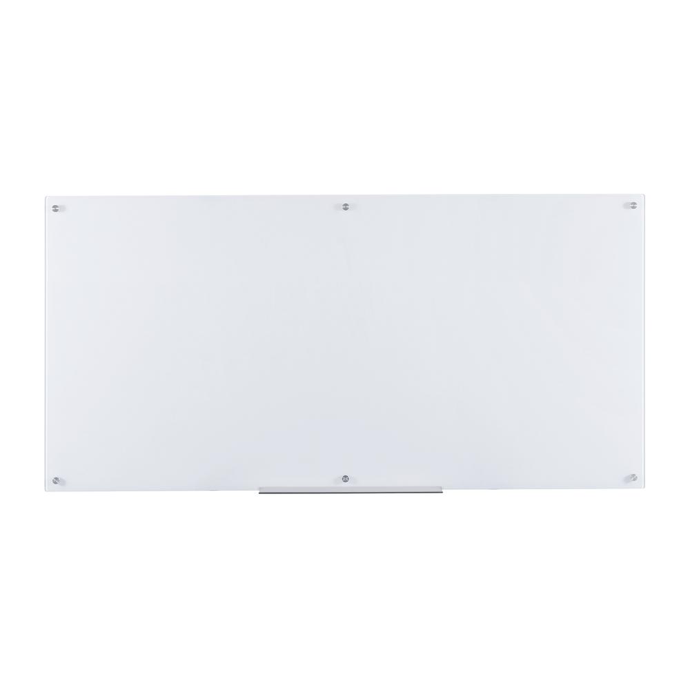 Furinno Eddington Glass Dry Erase Board with Marker Tray, 36 x 72 Inches, White