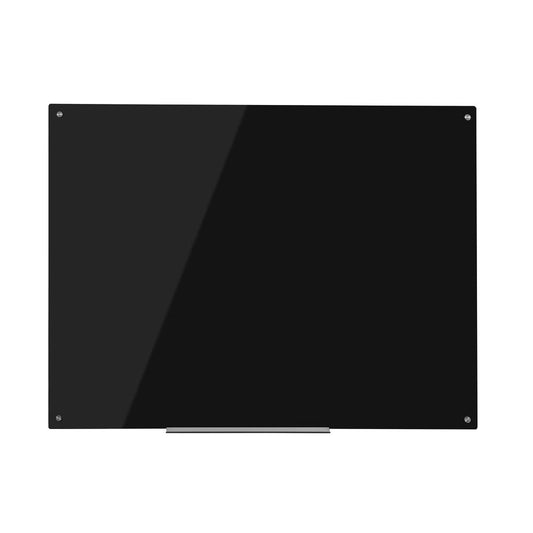 Furinno Eddington Magnetic Glass Dry Erase Board, 36 x 48 Inches, Black