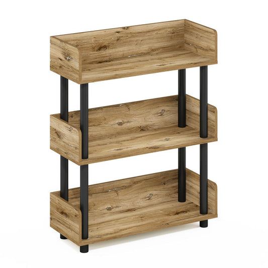 Turn-N-Tube 3-Tier Toolless Display Rack, Flagstaff Oak/Black