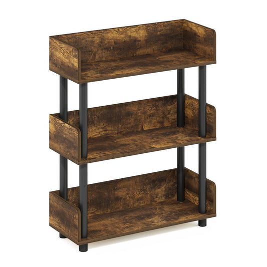 Turn-N-Tube 3-Tier Toolless Display Rack, Amber Pine/Black