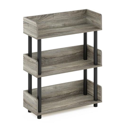 Turn-N-Tube 3-Tier Toolless Display Rack, French Oak/Black