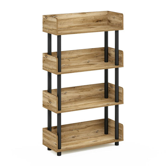 Turn-N-Tube 4-Tier Toolless Display Rack, Flagstaff Oak/Black