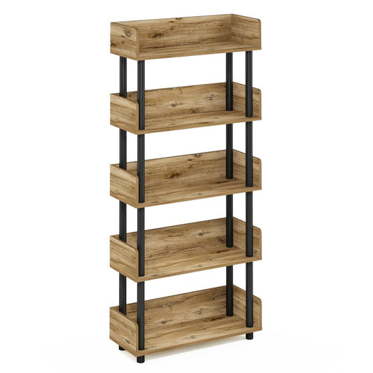 Turn-N-Tube 5-Tier Toolless Display Rack, Flagstaff Oak/Black