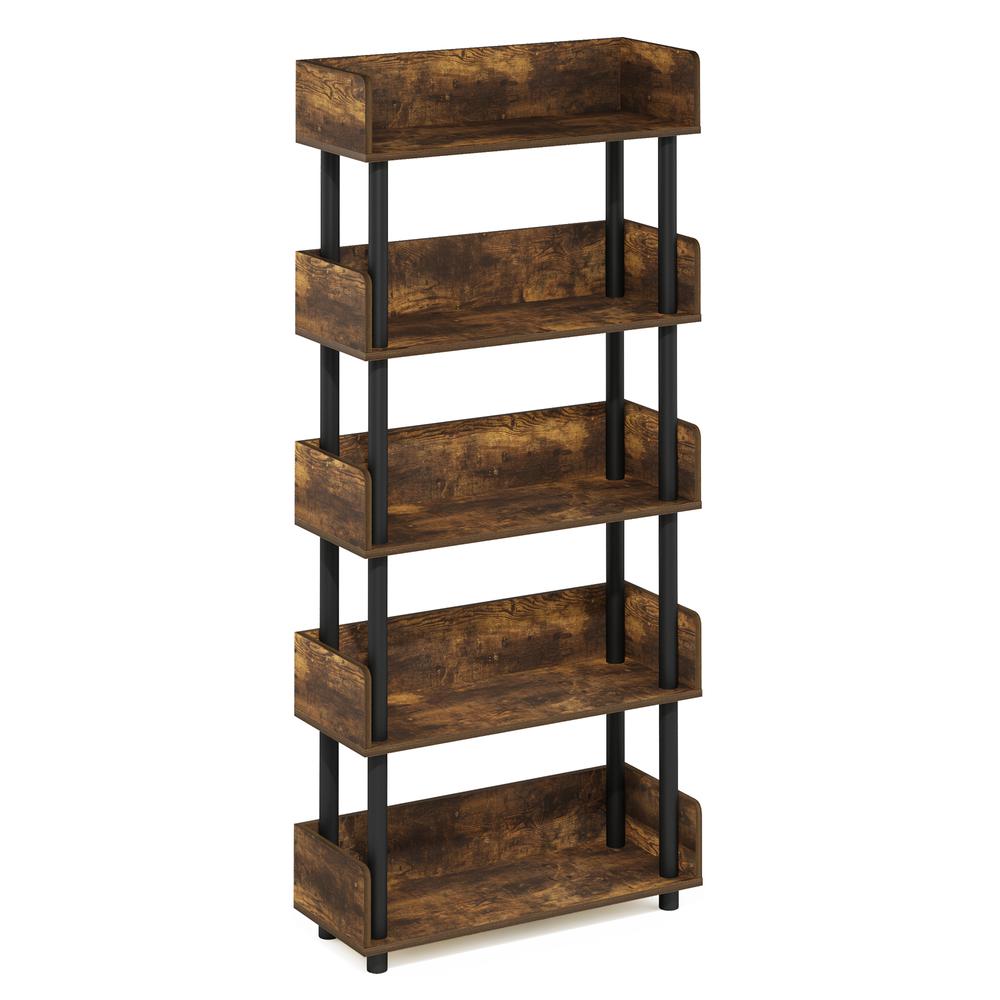 Turn-N-Tube 5-Tier Toolless Display Rack, Amber Pine/Black