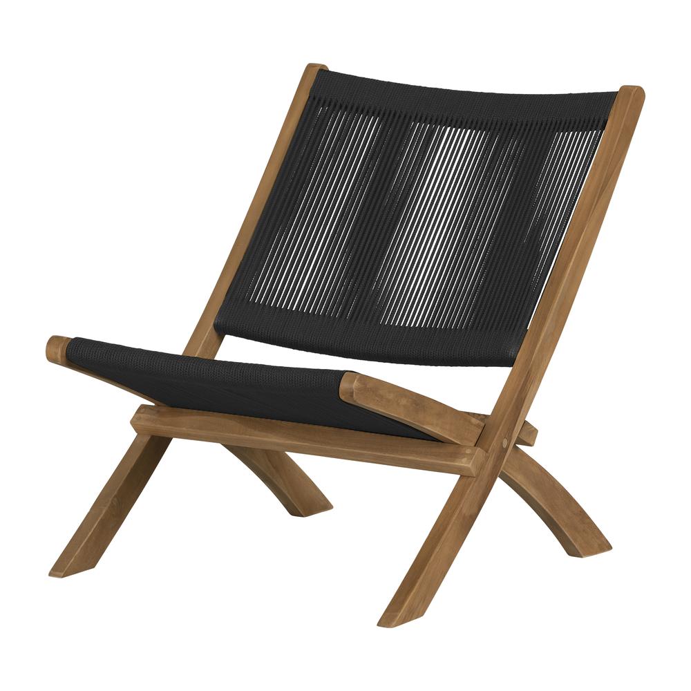 Agave Lounge Chair, Black and Natural