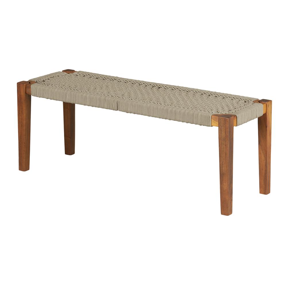 Agave Wood Bench, Beige and Natural