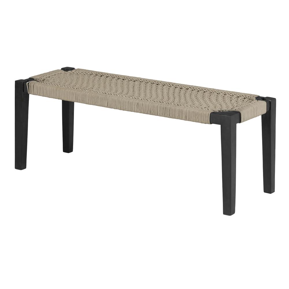 Agave Wood Bench, Beige and Black