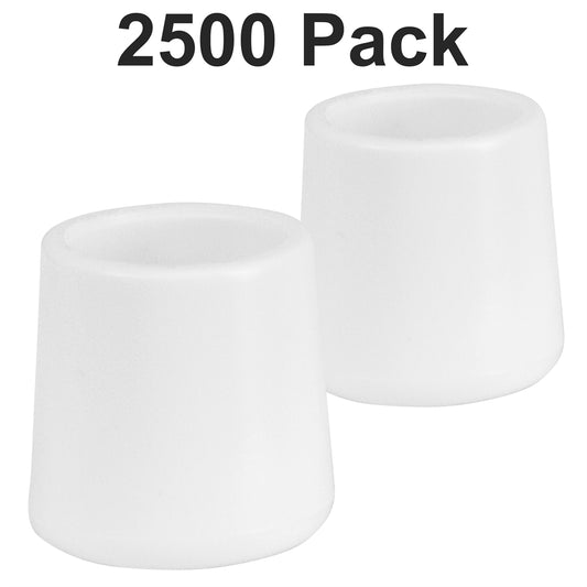 2500 Pk. White Replacement Foot Cap for Plastic Folding Chairs