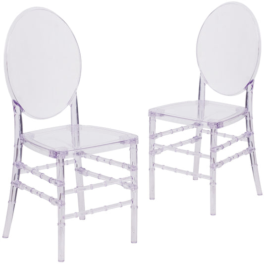 2 Pk. Flash Elegance Crystal Ice Stacking Florence Chair