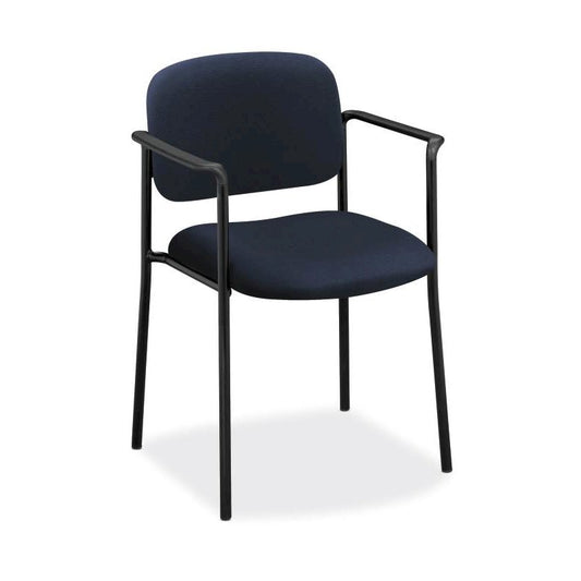 Scatter Stacking Guest Chair | Fixed Arms | Navy Fabric