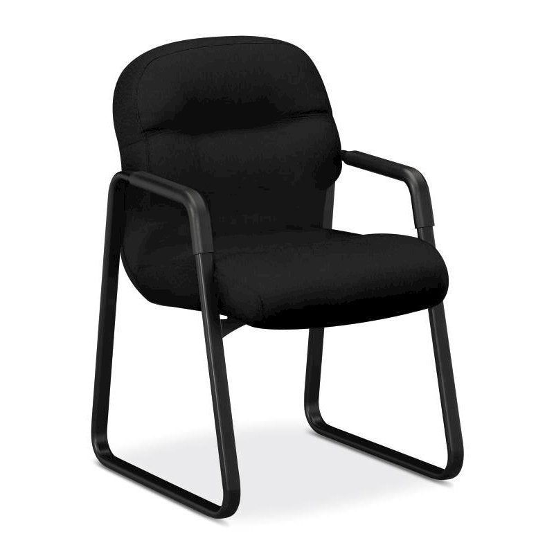 HON Pillow-Soft Guest Chair | Fixed Arms | Black Fabric