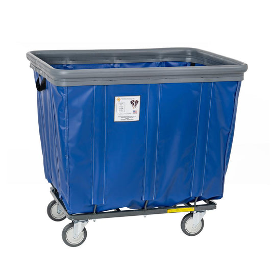 12 Bushel Vinyl Bumper Truck, All Swivel Casters, Blue