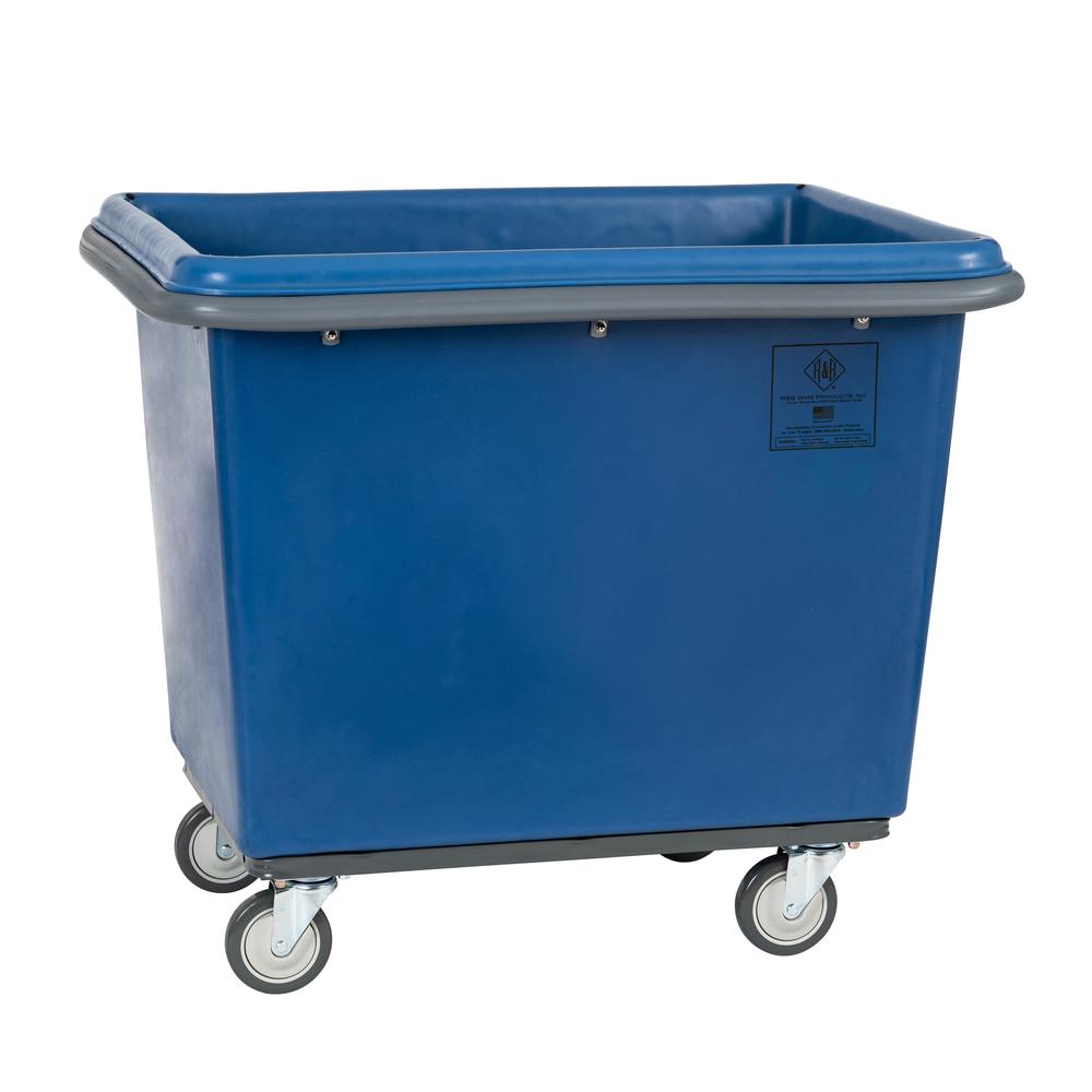 8 Bushel Poly Bumper Truck, All Swivel Casters, Blue