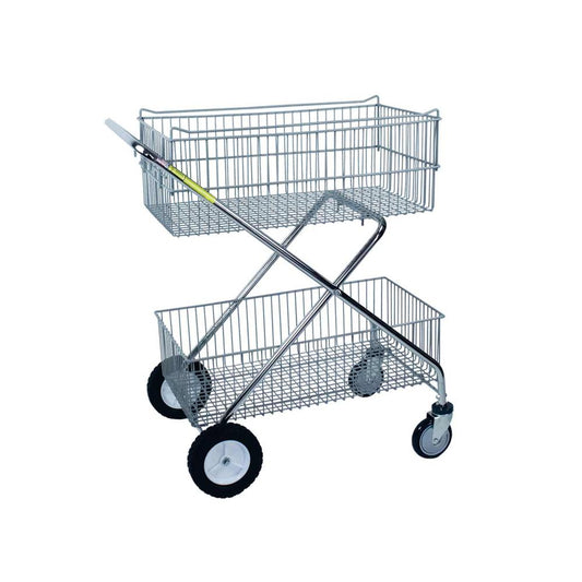 R&B Wire™ 500 Deluxe Double Basket Wire Utility Mail Cart