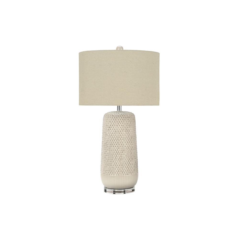 Lighting, 31"H, Table Lamp, Cream Ceramic, Beige Shade, Contemporary